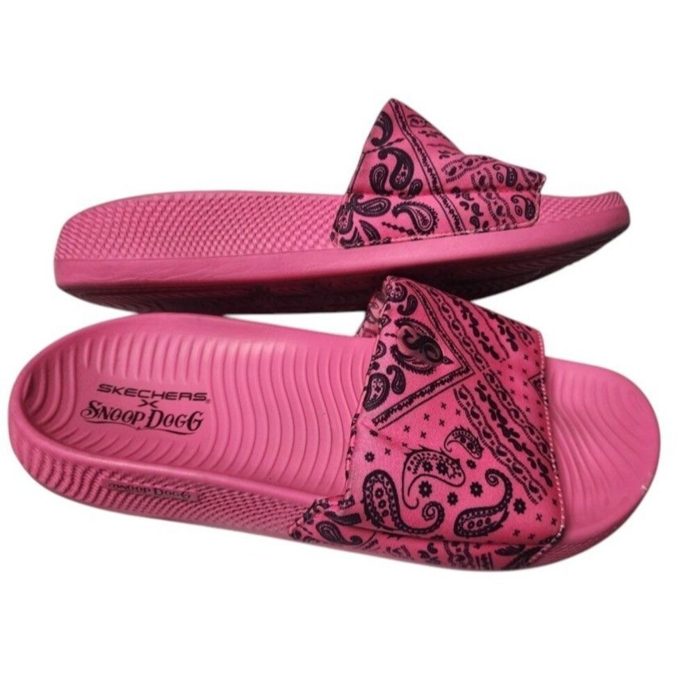 Skechers Snoop Dogg Pink Paisley Bandana Slide Size 10 Comfort West Coast Street